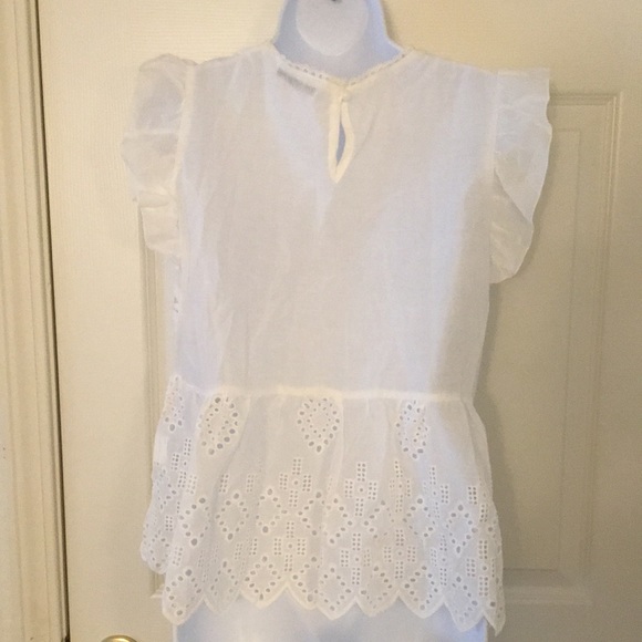 Adorable Flutter Sleeve Eyelet Peplum - Picture 8 of 9